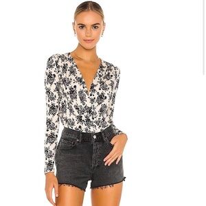 intimately free people turnt floral print draped bodysuit